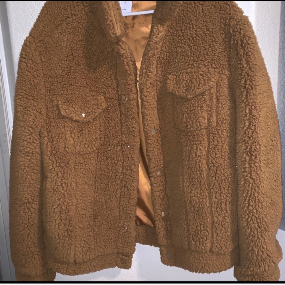 Urban Outfitters Brown Fluffy Jacket